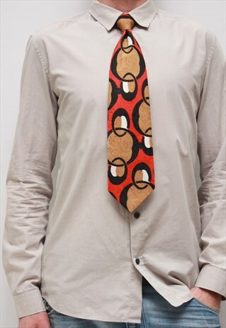 VINTAGE 70' OLDSCHOOL CLASSIC COLORFUL TIE WITH PRINT
