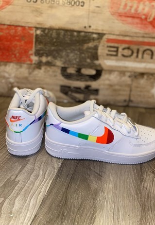 NIKE CUSTOM AIR FORCE 1 - LOVE IS LOVE RAINBOW TRAINERS