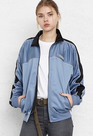 VINTAGE LIGHT BLUE UMBRO ZIP TRACK JACKET