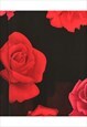 VINTAGE MIDI LENGTH RED & BLACK FLORAL DRESS - M