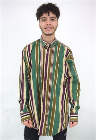 VINTAGE 90'S MULTICOLOURED STRIPED SHIRT