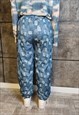 REWORKED JEAN IMITATION JOGGERS CHECK PANTS PUNK OVERALLS 