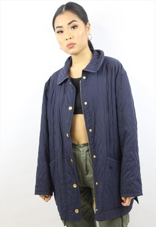 VINTAGE BURBERRY NAVY QUILTED JACKET