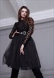 BLACK TULLE SKIRT AIRSKIRT MIDI