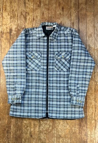 VINTAGE FLANNEL CHECKED GREY SHIRT    