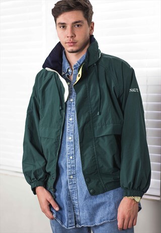 VINTAGE NAUTICA JACKET LOGO 90S M 16.7