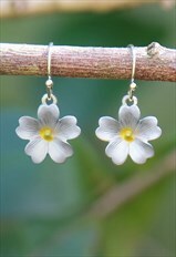 Primrose Yellow Flower Drop Hook Earring