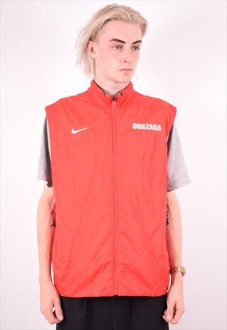 NIKE MENS VINTAGE GONZARA REVERSIBLE GILET XL RED 90S