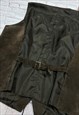VINTAGE BROWN SUEDE LEATHER WAISTCOAT SIZE XL