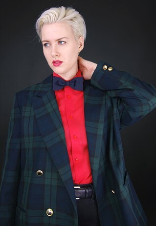 VINTAGE NAVY BLUE BOW TIE