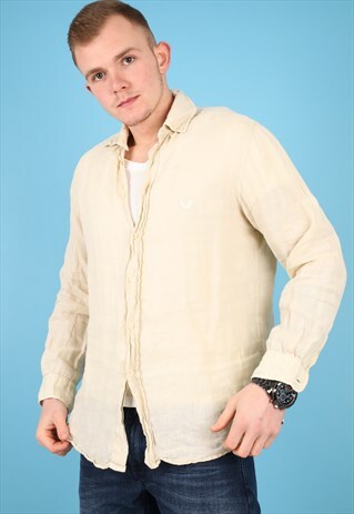 VINTAGE FRED PERRY SHIRT IN BEIGE NS140