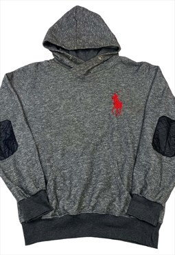 Grey polo ralph lauren logo embroilery hoodie