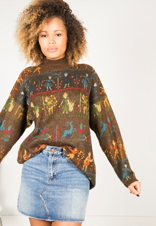 LAST UNIT SALE / VINTAGE 80S CASUAL KNIT TURTLE NECK JUMPER