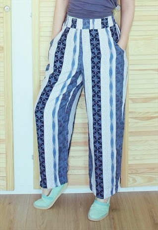VINTAGE HIPPIE STRIPED SUMMER TROUSERS