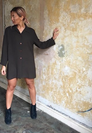 KHAKI SHIRT DRESS