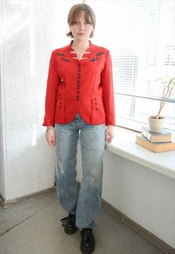 Vintage Authentic Red EXTENZO PARIS Wool Jacket