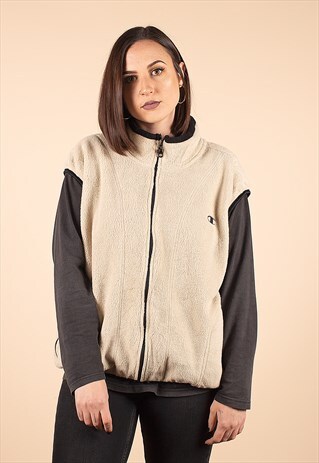 VINTAGE BEIGE CHAMPION FLEECE GILET /R30061