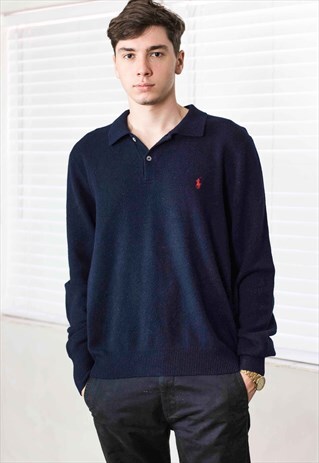 VINTAGE RALPH LAUREN SWEATER JUMPER LOGO 90S XL 12.0