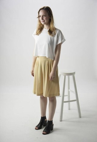 LIGHT YELLOW SHORTS / HIGH WAISTED PLEATED SHORTS