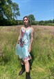 Vintage 00s Y2K Floral Satin Lace Summer Slip Dress