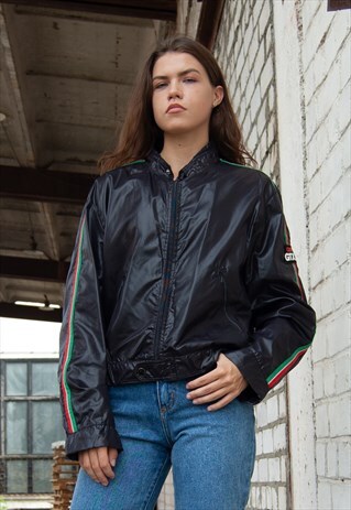 VINTAGE RETRO BLACK LEATHER JACKET