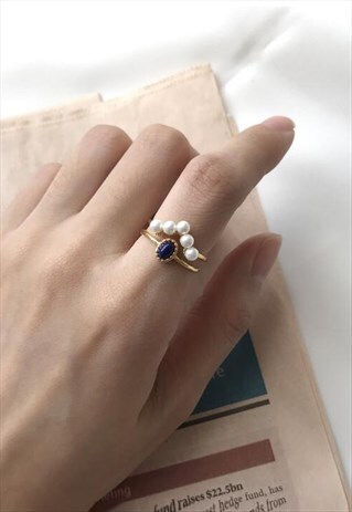 HANDMADE GOLD PEARL RING