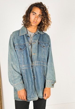 VINTAGE 80S LEVIS DENIM LONG JACKET / R071