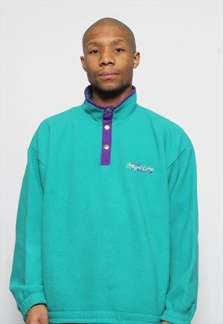 VINTAGE FILA MAGICLINE 1/4 BUTTON FLEECE GREEN