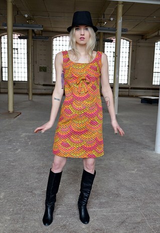 70S VINTAGE COLORFUL DRESS