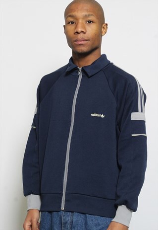 VINTAGE ADIDAS ORIGINALS BLUE TRACK JACKET