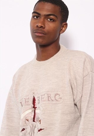 VINTAGE ICEBERG BIG LOGO JUMPER BEIGE
