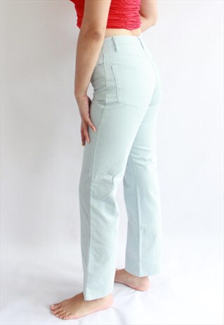 BABY BLUE HIGH WAIST SKINNY TROUSERS