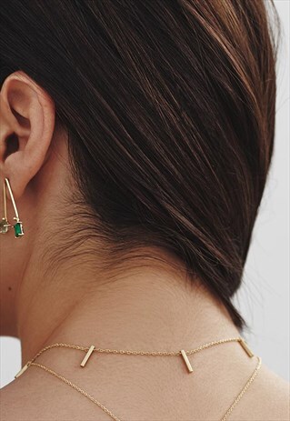MINIMALIST RECTANGLE 18K GOLD CHAIN BOHO NECKLACE