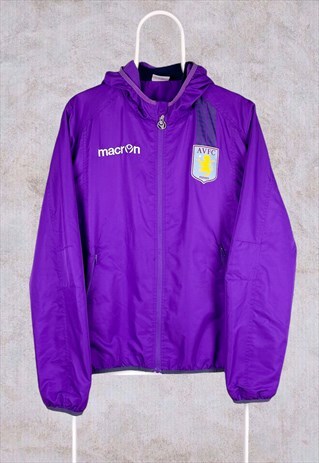 VINTAGE ASTON VILLA FOOTBALL JACKET PURPLE MACRON MEDIUM