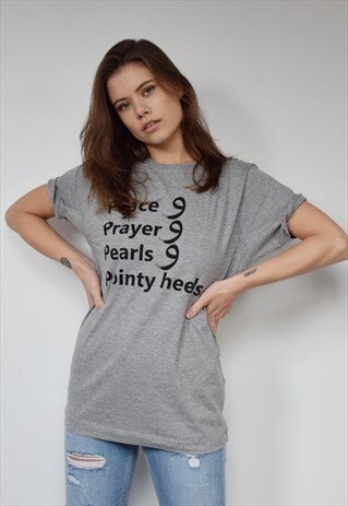 GREY T-SHIRT 'PEACE & PRAYER'