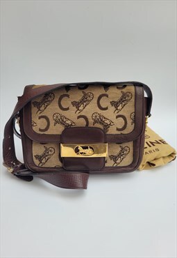 Vintage Carriage Box Brown Leather Shoulder Bag