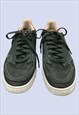 BLACK ORANGE LEATHER SUEDE LOW LACE UP CASUAL TRAINERS