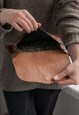 VINTAGE 80'S BROWN VARNISHED CLUTCH