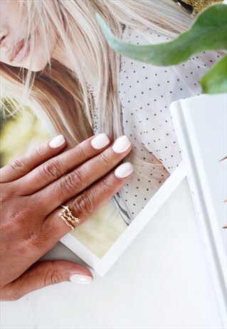GOLD DIAMANTE 'CAPRICORN' ZODIAC COCKTAIL ADJUSTABLE RING