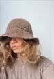 HAND MADE KNITTED COTTON BUCKET HAT