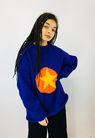 VINTAGE CHUNKY COLOURFUL KNIT JUMPER