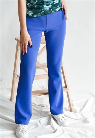 VINTAGE Y2K ZIP DETAIL TROUSERS WITH SMALL FLARE