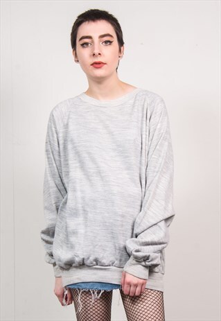 PUMA VINTAGE 90'S LIGHT GREY OVERSIZED CASUAL SWEATSHIRT
