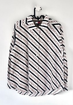 Vintage Tommy Hilfiger chain design blouse UK 12 white 