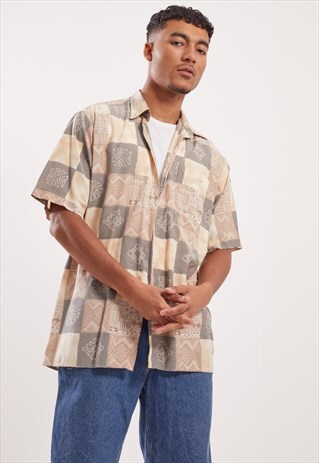 VINTAGE PATTERNED FESTIVAL SHORT SLEEVE SHIRT