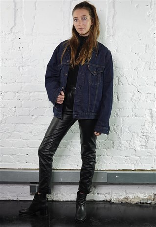 VINTAGE 80S LEVIS DENIM JACKET LARGE DARK BLUE WOMEN