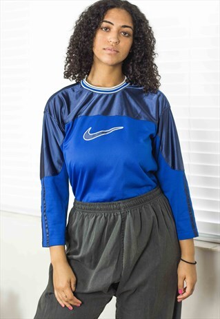 VINTAGE NIKE T-SHIRT LOGO LONG SLEEVE 90S L 9.4