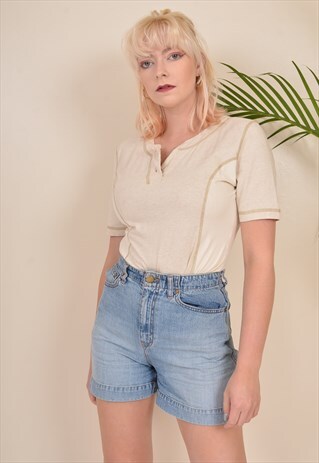VINTAGE 80S BODYSUIT TOP CREAM