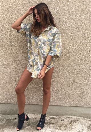 PATTERNED OVERSIZED RETRO VINTAGE UNISEX FESTIVAL SHIRT