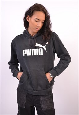 Vintage Puma Hoodie Jumper Black